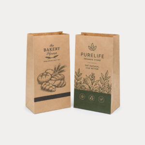 Custom Printed Box Bottom Kraft Bags